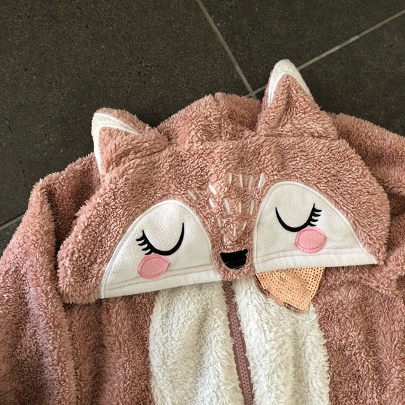 Fuzzy Fox Onesie For Girls - Picture 3 of 5